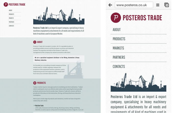 a website for Posteros Trade Ltd