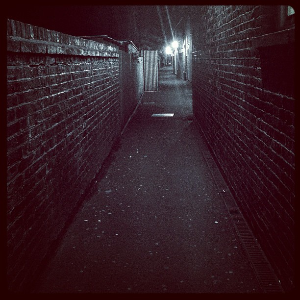 #dark & narrow #street s of #london. #night #bw #shadows