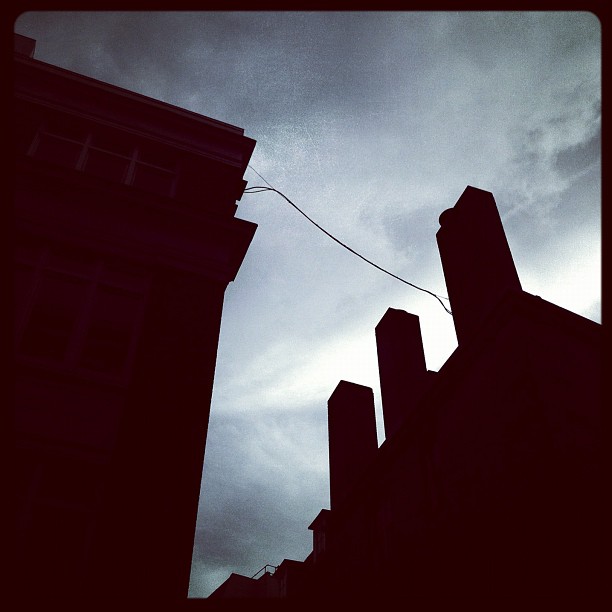 Rooftops & chimneys. #london #soho #bw #sky #shadows