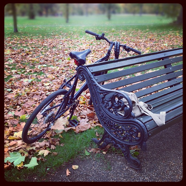 I guess it's just #me and my #bike today. #london #park #autumn