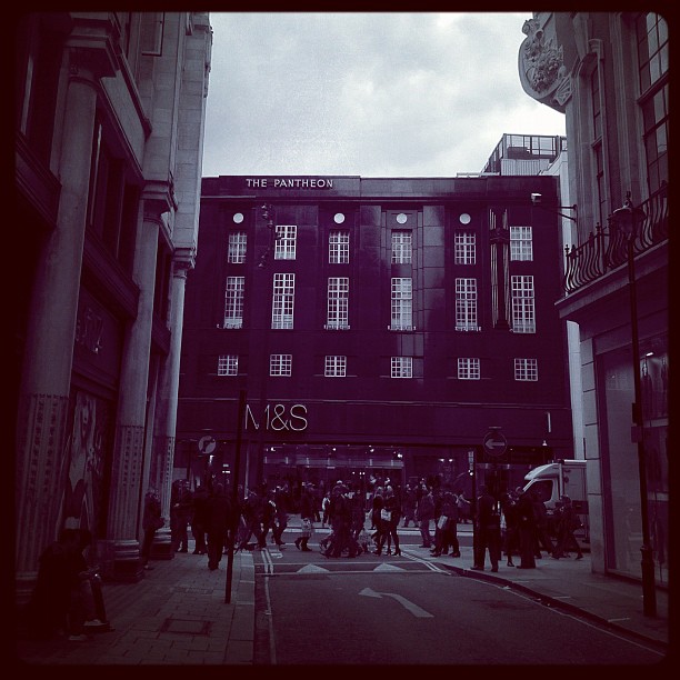 Black Pantheon.  still admiring #oxfordstreet #architecture. #london #soho #street #bw