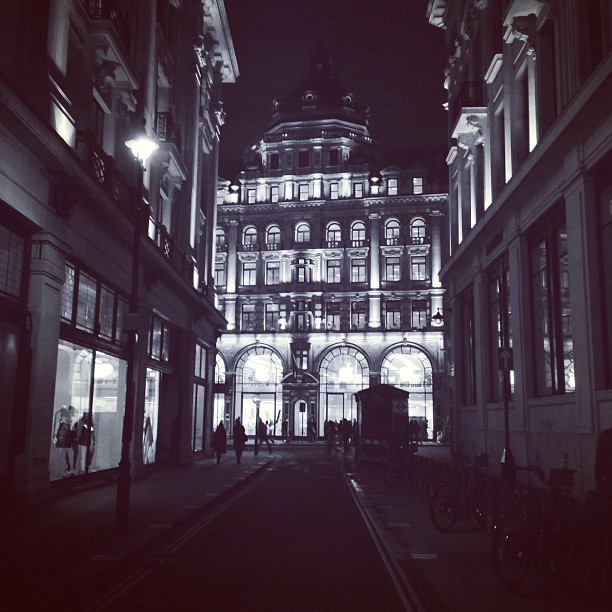 #streets of #soho. #london #architecture #night #bw
