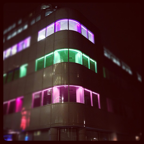 #life is a nonstop #disco if you live in #soho. #night #lights #street #office #london #architecture