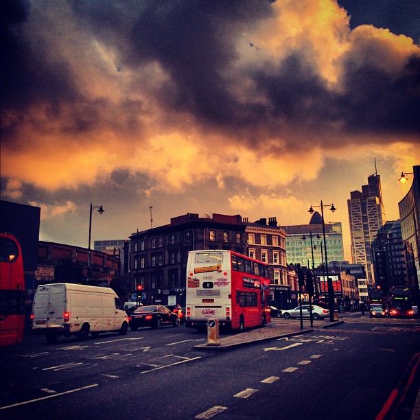 The #sky is hanging. #sunset #london #street #eastlondon #instagood #instamood #iphoneonly