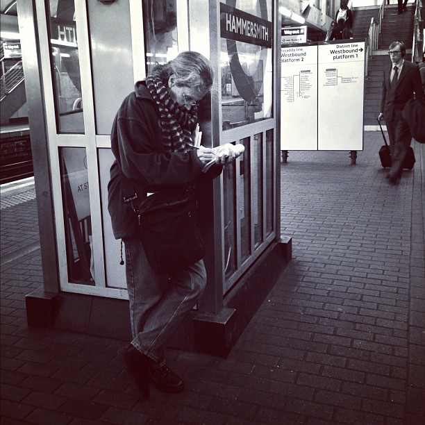 #people  of #london #underground #london #tube #bw