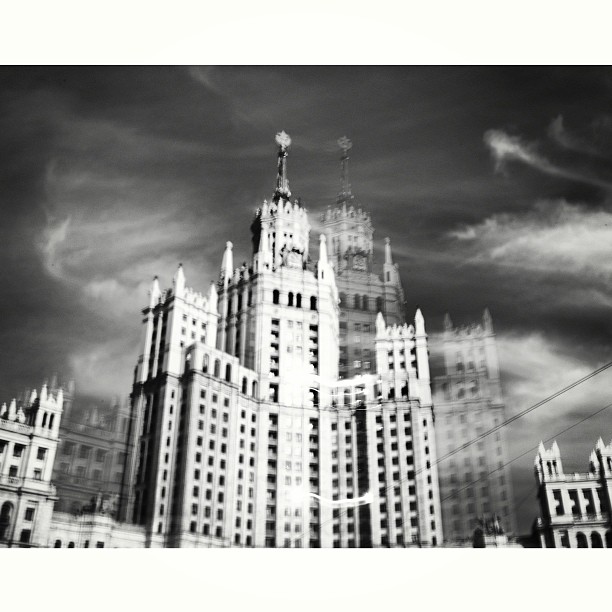 #longexposure. Figure 17. Stalin's #skyscraper#bw #bnw #bnw_city #architecture #moscow #iconic #мск #москва
