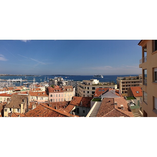 Balcony view also to be sorely missed... #france #cannes #landscape #sea #rooftops #nofilter #panorama #iphoneonly
