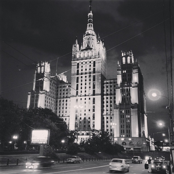 #moscow at #night. #skyscraper #vysotka #москва #мск #bw #bnw #blackandwhite #russia