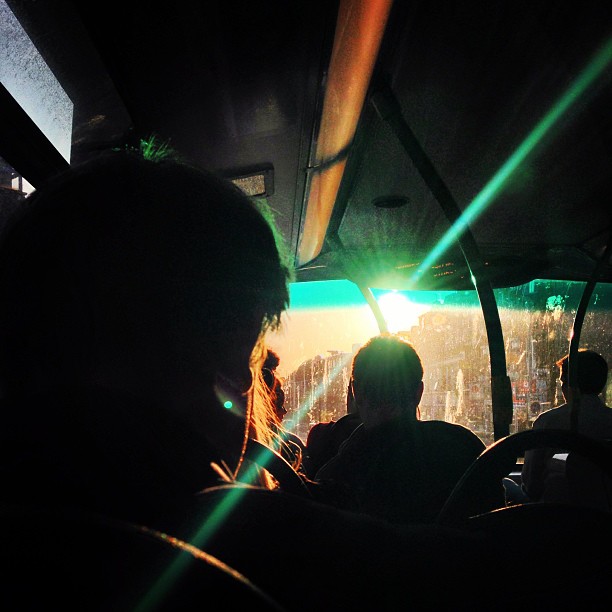Playing with #lensflare #shadows #silhouette #london #bus #iphoneonly