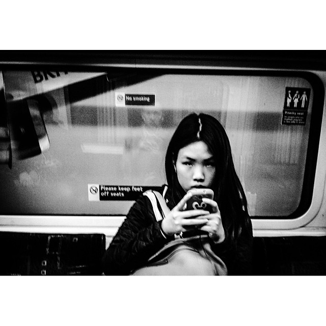 Upon seeing a ghost. -------------------------Probably my most favourite capture lately. Hope you'll enjoy it too. #london#londonpop #london_only #ig_uk #ig_london #bnw_city #bnw_london #bw #bnw #blackandwhite #igerslondon #igers_london #street #streetphoto #streetphotography #streetphotography_bw #tube #underground #londonunderground #iphoneonly #lom_idi