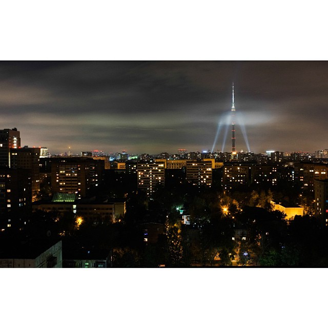 A photo of #Moscow at #night, from my last visit. #russia #ostankino #panorama #city #cityscape #москва #мск #останкино