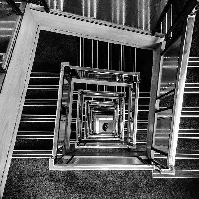 #lookingdown#bw #bnw #bnw_city #blackandwhite #geometry #stairs #staircase