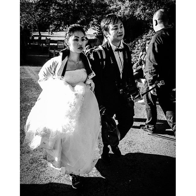 A quick wedding for two in a park on a lunch break. #london#londonpop #london_only #ig_uk #ig_london #bnw_city #bnw_london #bw #bnw #blackandwhite #igerslondon #igers_london #street #streetphoto #streetphotography #streetphotography_bw #candid #iphoneonly #streetshot_london