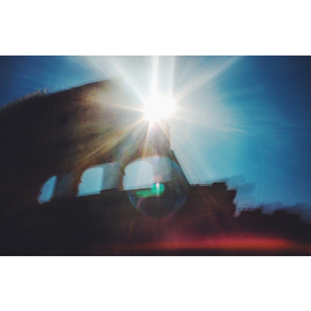 Time to add some colour. Another view of #colosseum. #roma #rome #instatravel #lensflare #coliseum #colosseo #italy