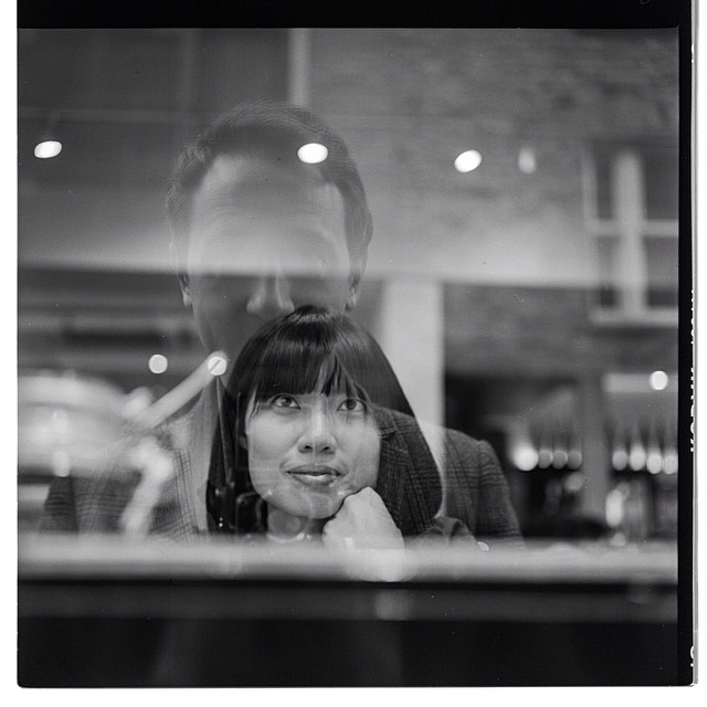 Through the window. #rolleiflex #film #120mm #120mmfilm #bw #bnw #bnwfilm #soho #londonpop #london_only #bnw_city #bnw_london #bnw_city_portrait