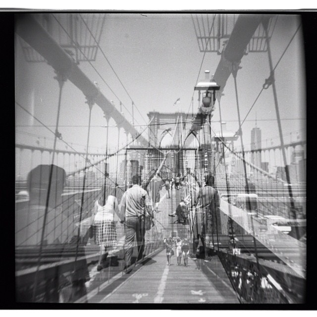 #brooklynbridge #nyc. #multipleexposures. #lomo #holga #film #120mm #bw #bnw #doubleexposure #blackandwhite #bnw_nyc #bnw_city #bnw_newyork #bnw_city_architecture #newyorkcity