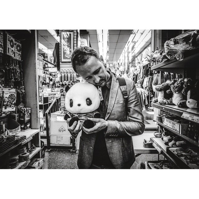 Adopting #panda at #sf #chinatown (yes, this is my soft side) photo by @_kcv #bw #bnw #bnwlife #bnw_city #sanfrancisco #bnw_sf