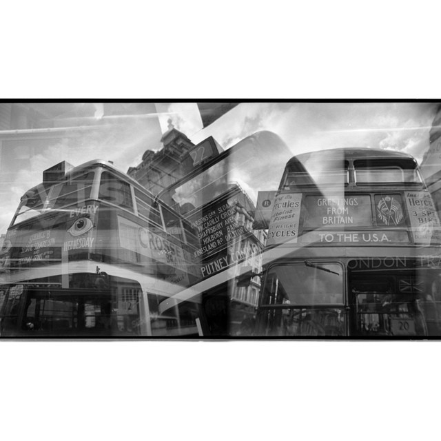 #multipleexposures from yesterday's celebration of the Year of the #Bus @ #regentsstr#london #london_only #londonpop #ig_london #bnw #bnw_city #bnw_london #doubleexposure #holga #film #120mm #lomo #lomography #shotonfilm #lom_wwxk