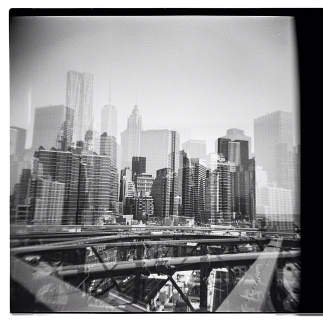 dream on #nyc. #multipleexposures. #lomo #holga #film #120mm #bw #bnw #doubleexposure #blackandwhite #bnw_nyc #bnw_city #bnw_newyork #bnw_city_architecture